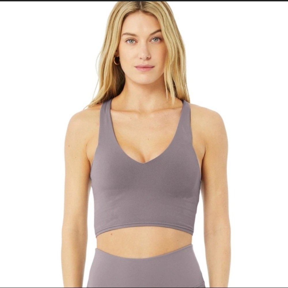 NWT ALO Yoga Airbrush Real Bra Tank in Purple Dusk Size Medium